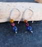 Blue Sodalite and Jasper Bead Drop Earrings, Argentium Silver Earrings - Image 4