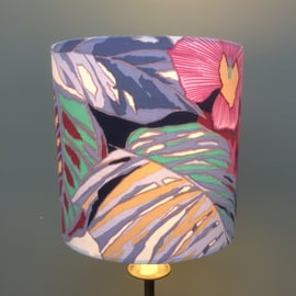 Tropical Hawaii Jungle West Coast Deco Tiki 80s Vintage Fabric Lampshade