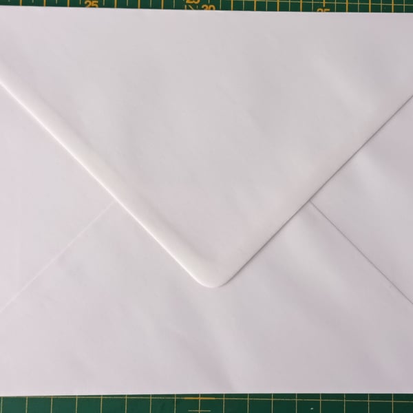 C6 A6 White Envelopes For Cardmaking With Diamond Flap 120gsm Pack Of 10