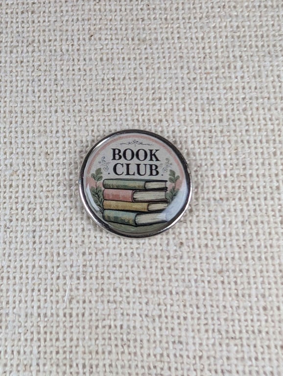 Book Club - Book Lover Themed Pin - Large Resin Topped Pin Badge