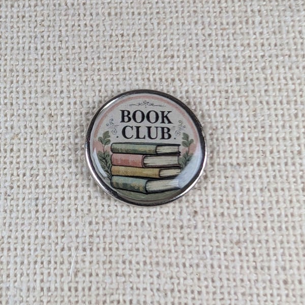 Book Club - Book Lover Themed Pin - Large Resin Topped Pin Badge