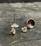 Silver Oxidised Earrings-Disk Studs - Image 3