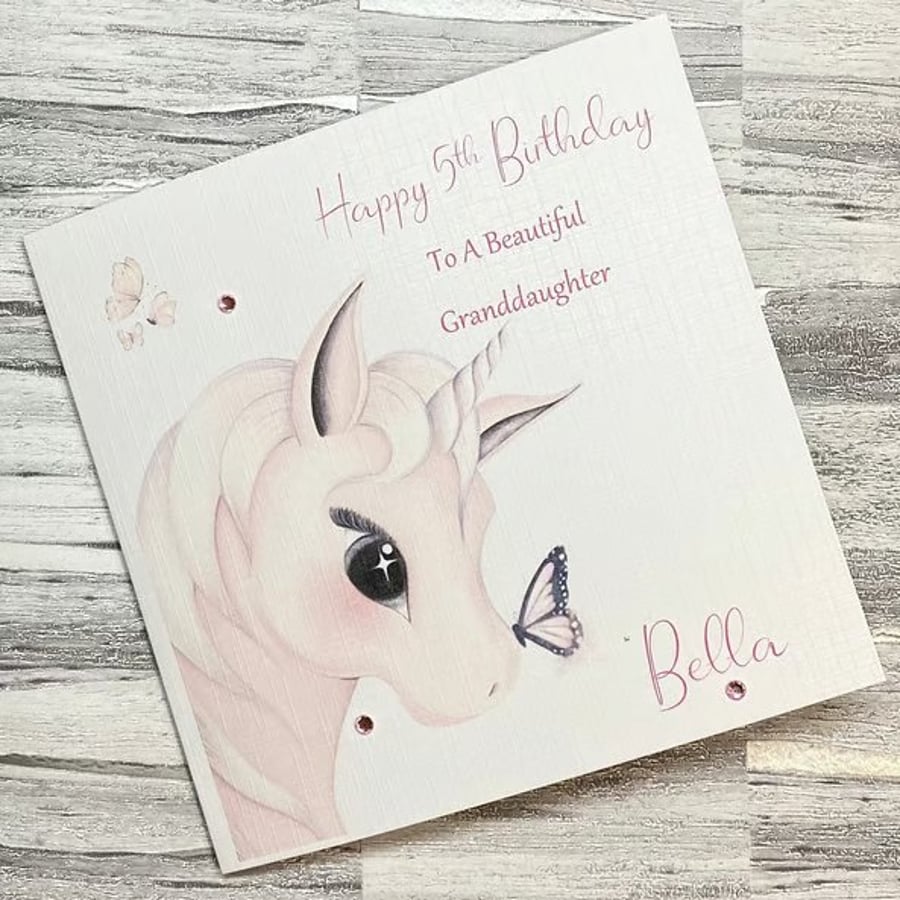 Unicorn Personalised Birthday Card For Her Little Girls Gift Happy Birthday