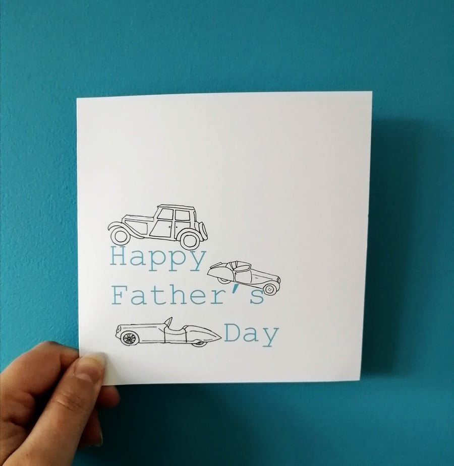 Father's Day Card, Classic cars card, Car card for dad, Grandad