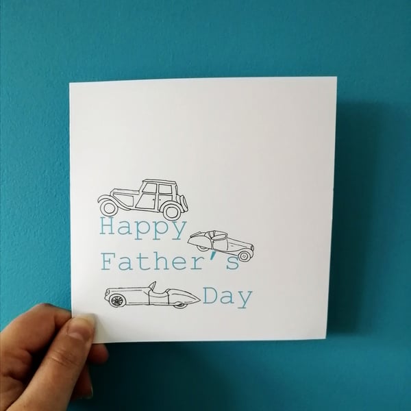 Father's Day Card, Classic cars card, Car card for dad, Grandad