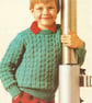 VINTAGE KNITTING PATTERN Boys Textured Sweater - Image 1