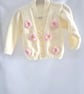 Crochet flower baby girl cardigan, hand knitted - newborn baby gifts - Image 4