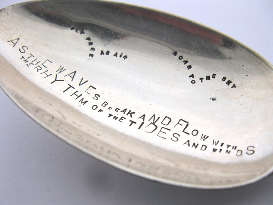Hand Stamped Tablespoon, Big Handstamped Vintage Table Spoon, Seconds Sunday
