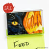 SALE - Black Cat and Pumpkin Fridge Magnet 3 x 2 inch