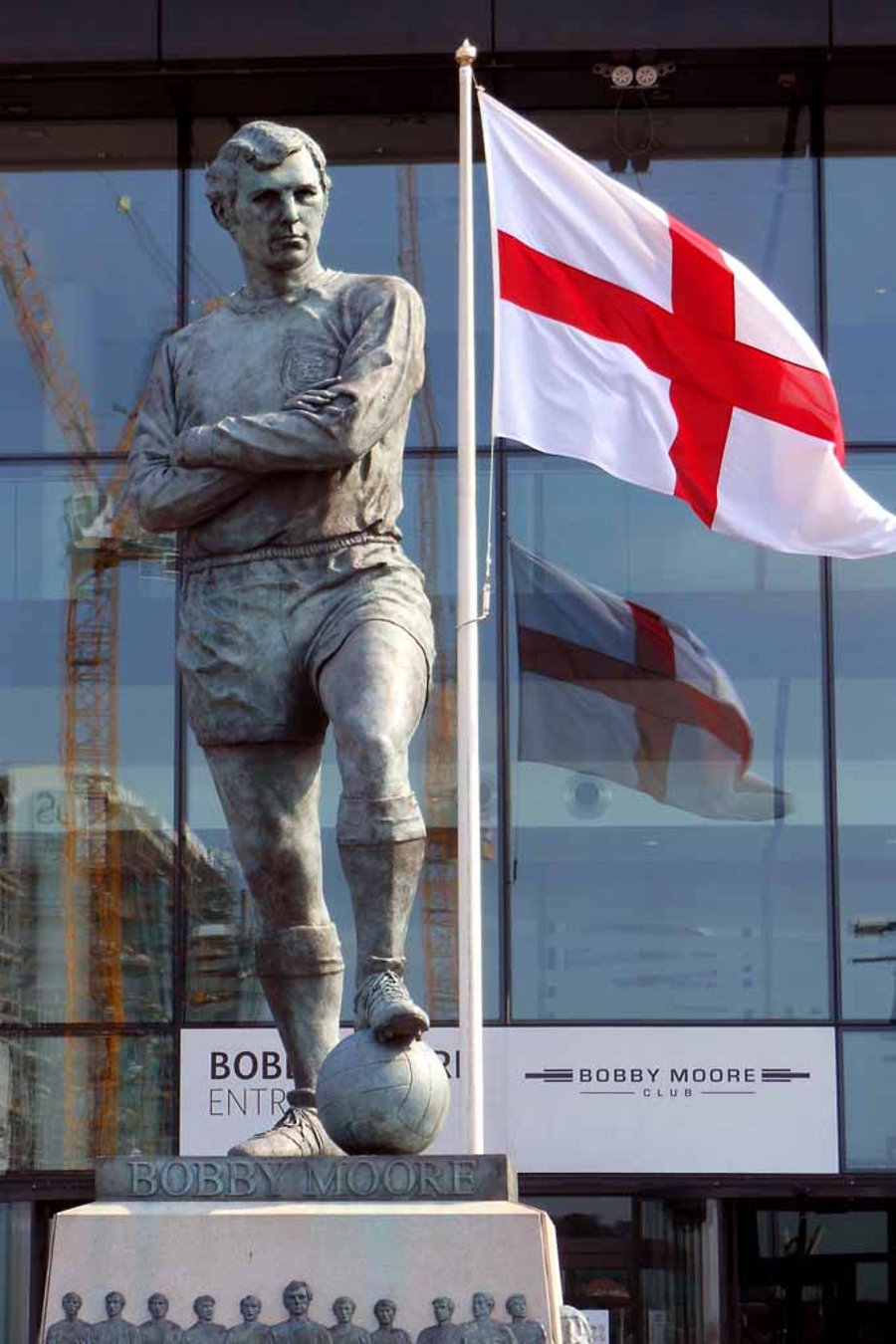 Bobby Moore Statue England Flag Wembley Stadium Photograph Print