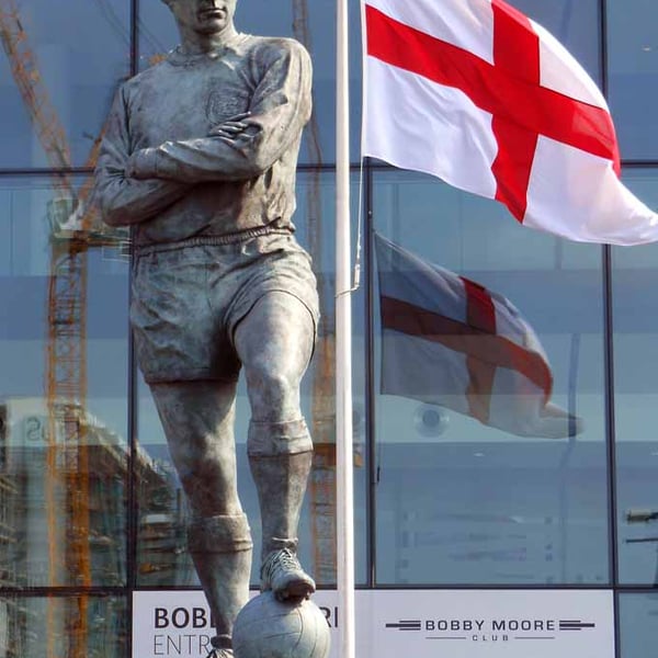 Bobby Moore Statue England Flag Wembley Stadium Photograph Print