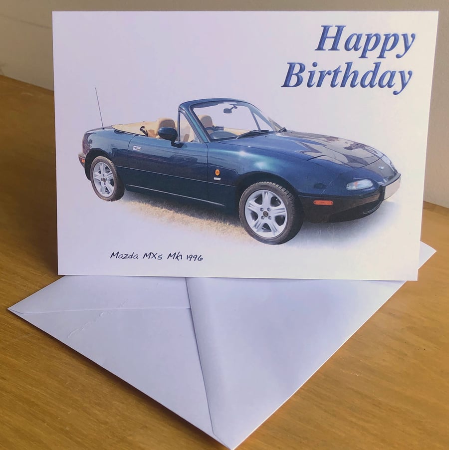 Mazda MX5 Mk1 1996 - Birthday, Anniversary, Retirement or Plain Card
