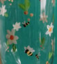 Hand Painted Daisy and Bee Champagne Glass - Image 4
