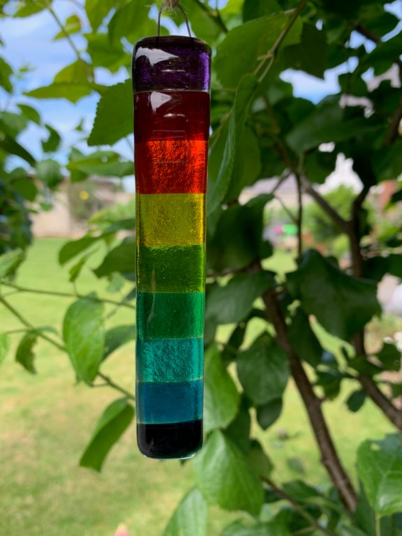 Handmade Fused Glass Rainbow Suncatcher