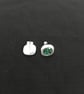 Pretty Green and Gold Stud Earrings - Image 5