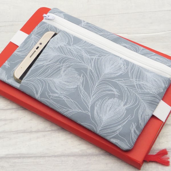 Zipped Bullet Journal Pouch with front pocket and elastic band