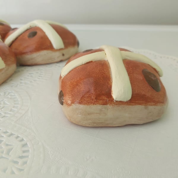 Handcrafted Fake Hot Cross Bun Decorative Easter Spring Decor