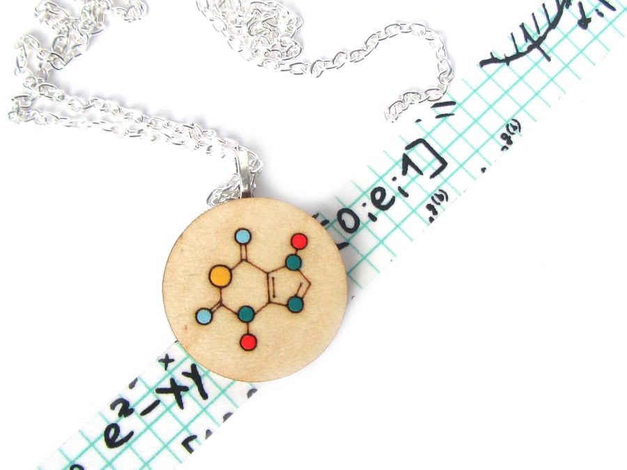 Chemistry Chocolate Formula Geeky Wooden Necklace