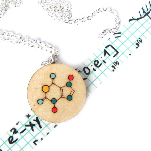 Chemistry Chocolate Formula Geeky Wooden Necklace