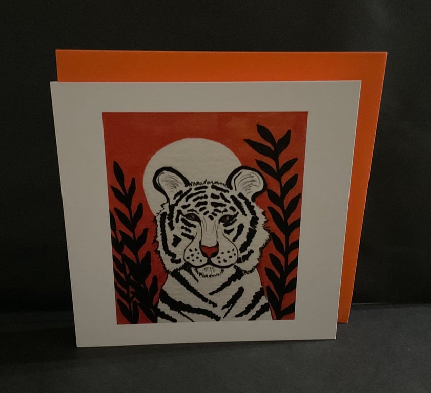 Tiger tiger burning bright fun greeting card 