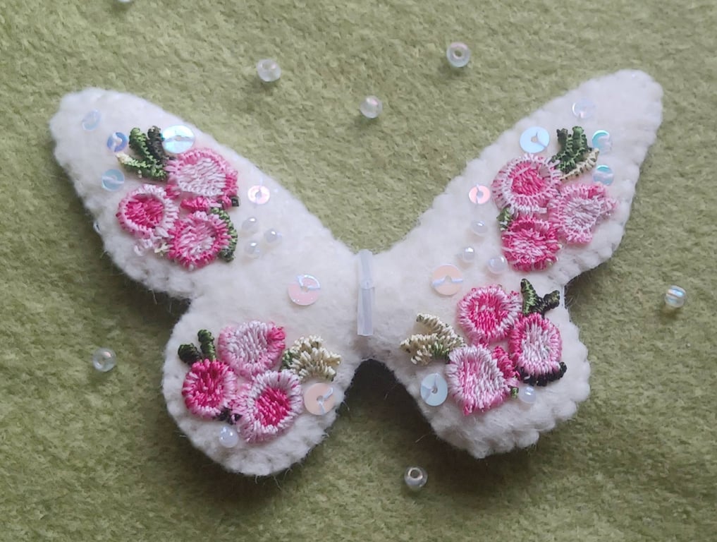 Handmade Felt Butterfly Brooch