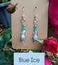 "Blue Ice" - Sparkly beaded hook earrings (Sterling silver hooks) 