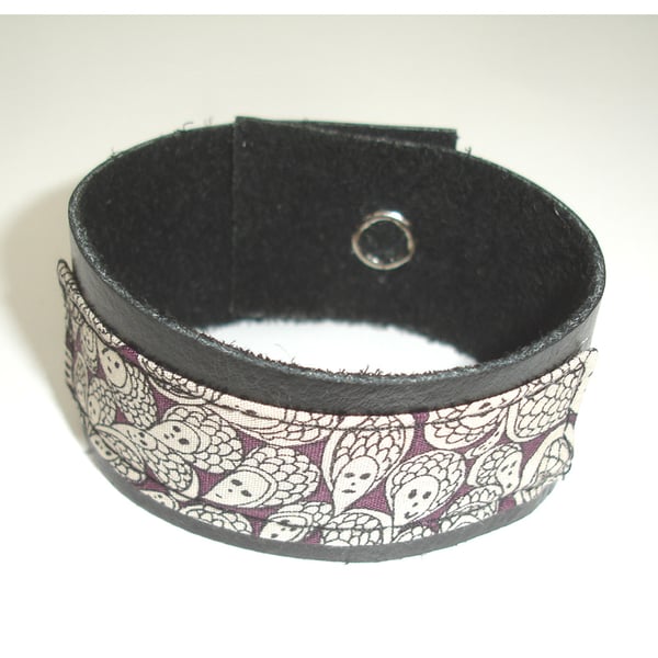 Black Leather Cuff Bracelet Liberty Cranford Grayson Perry Purple Black