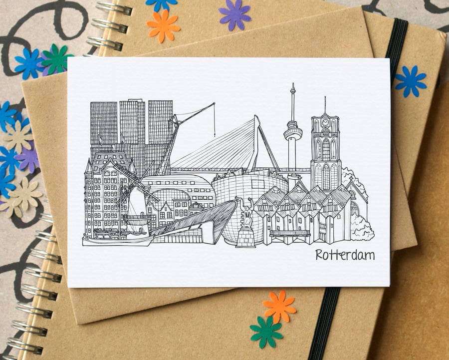 Rotterdam Skyline Greetings Card