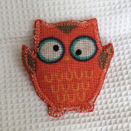 Fabric owl  brooch, badge