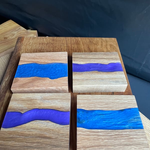 Oak & Resin Coasters