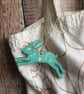 Folklore Wooden Block Printed Hare blank card - Image 4