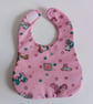 Bib, New baby, patchwork bib, quilted bib, reversible bib, gift for baby girl - Image 2