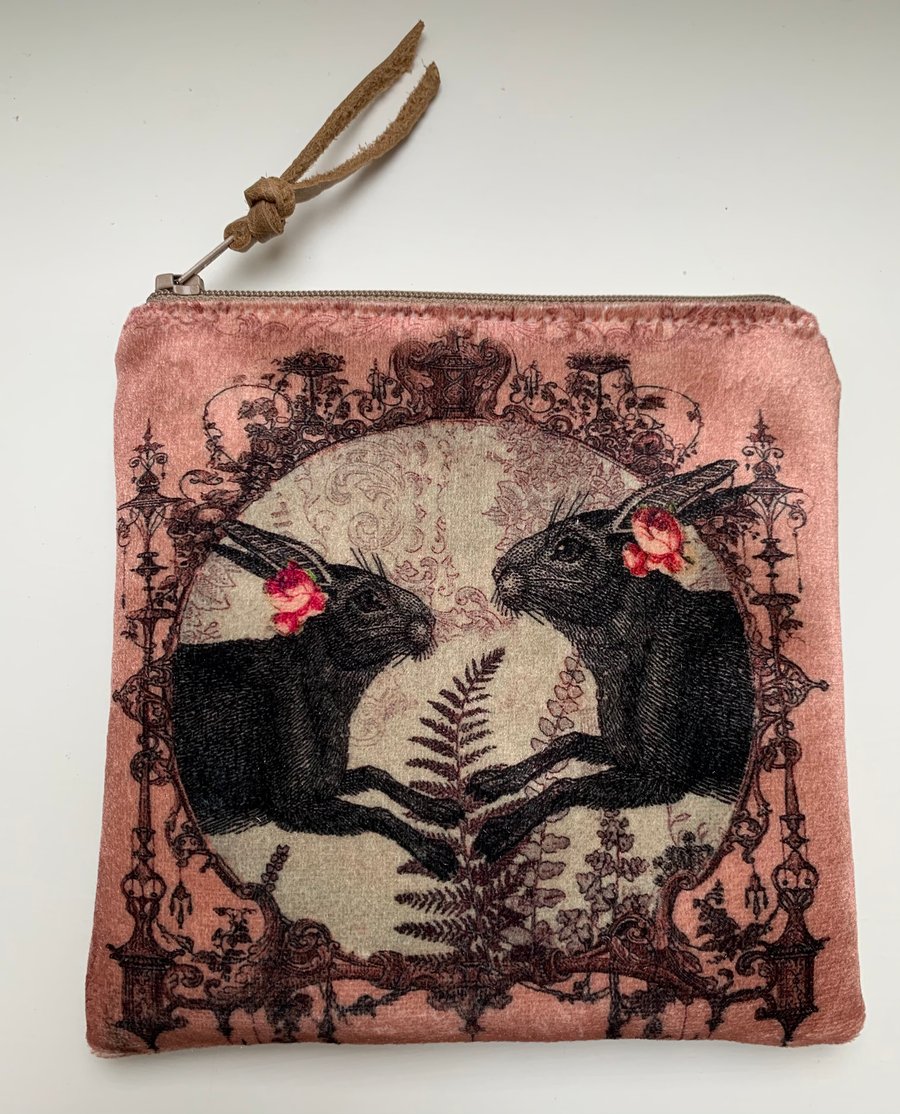 Velvet hare coin purse