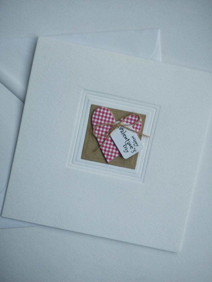 Gingham Heart Valentine's Card - Happy Valentine's Day 