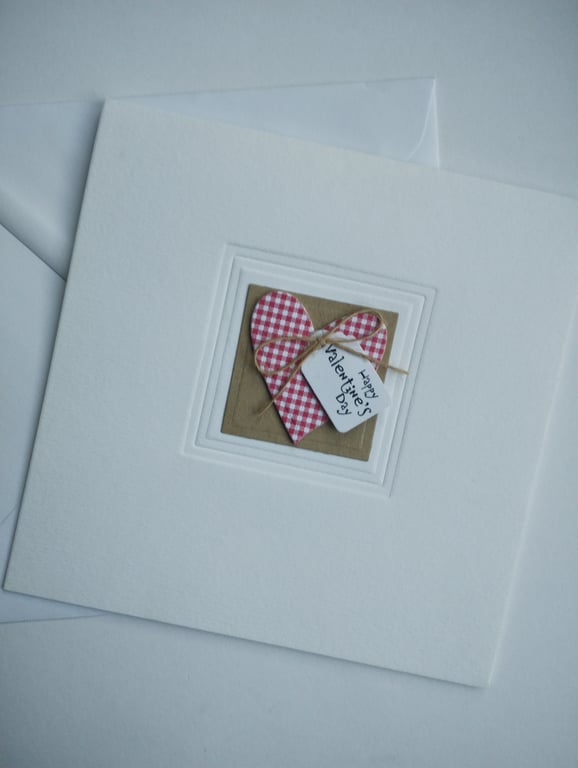 Gingham Heart Valentine's Card - Happy Valentine's Day 