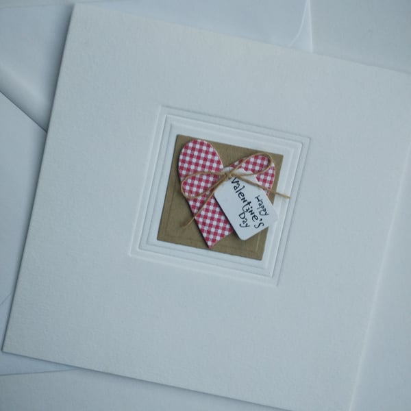 Gingham Heart Valentine's Card - Happy Valentine's Day 