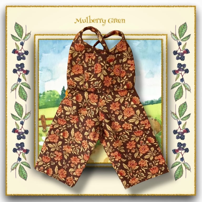 Flowered Cotton Dungarees
