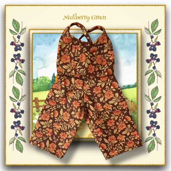 Flowered Cotton Dungarees