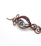 Handmade Abalone Shell Antique Copper Shawl Pin, Cardigan Brooch - Image 4
