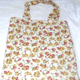 sea shells on the sandy seashore cloth bag