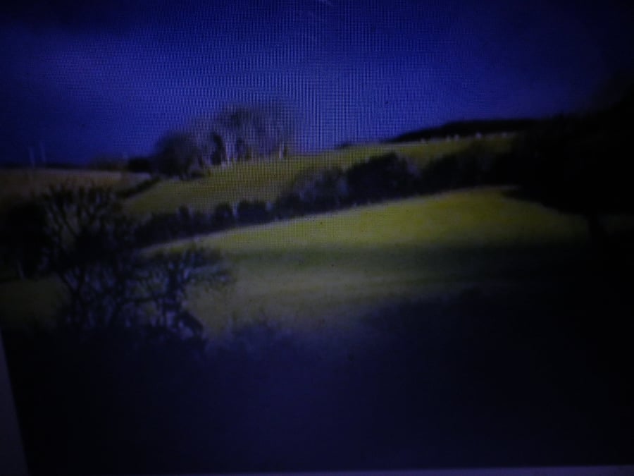 Storm Clouds  A4 unframed , mounted, free hook& easel,  free shipping...Ref 5889