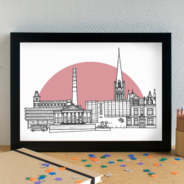 Preston Skyline Art Print