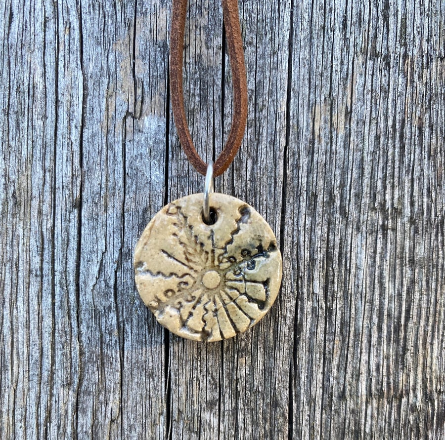 Ceramic pendant, geometric pattern 696