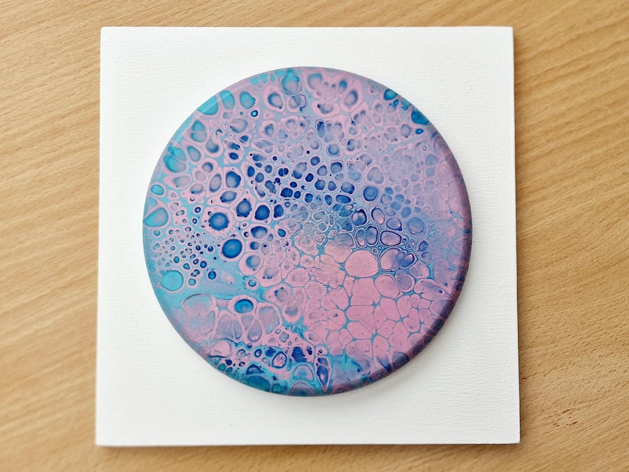 18.5cm x 18.5cm acrylic pour painting wall plaque