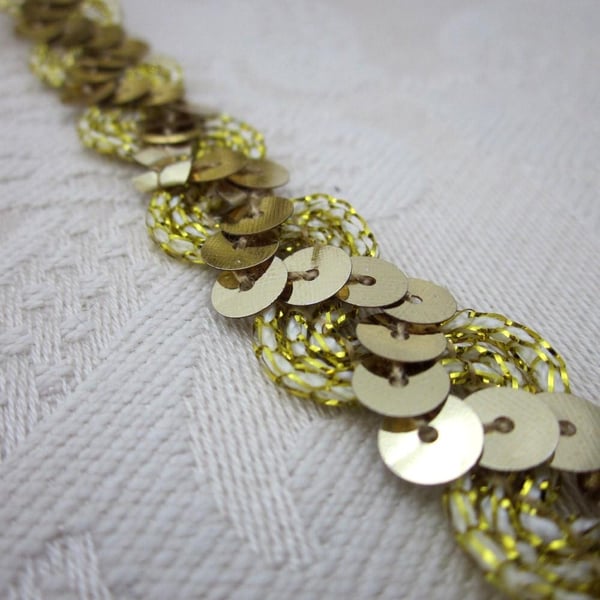 Gold Sequin Glitter Ricrac