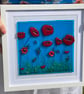 Poppies- fused glass framed art (made to order)  - Image 5