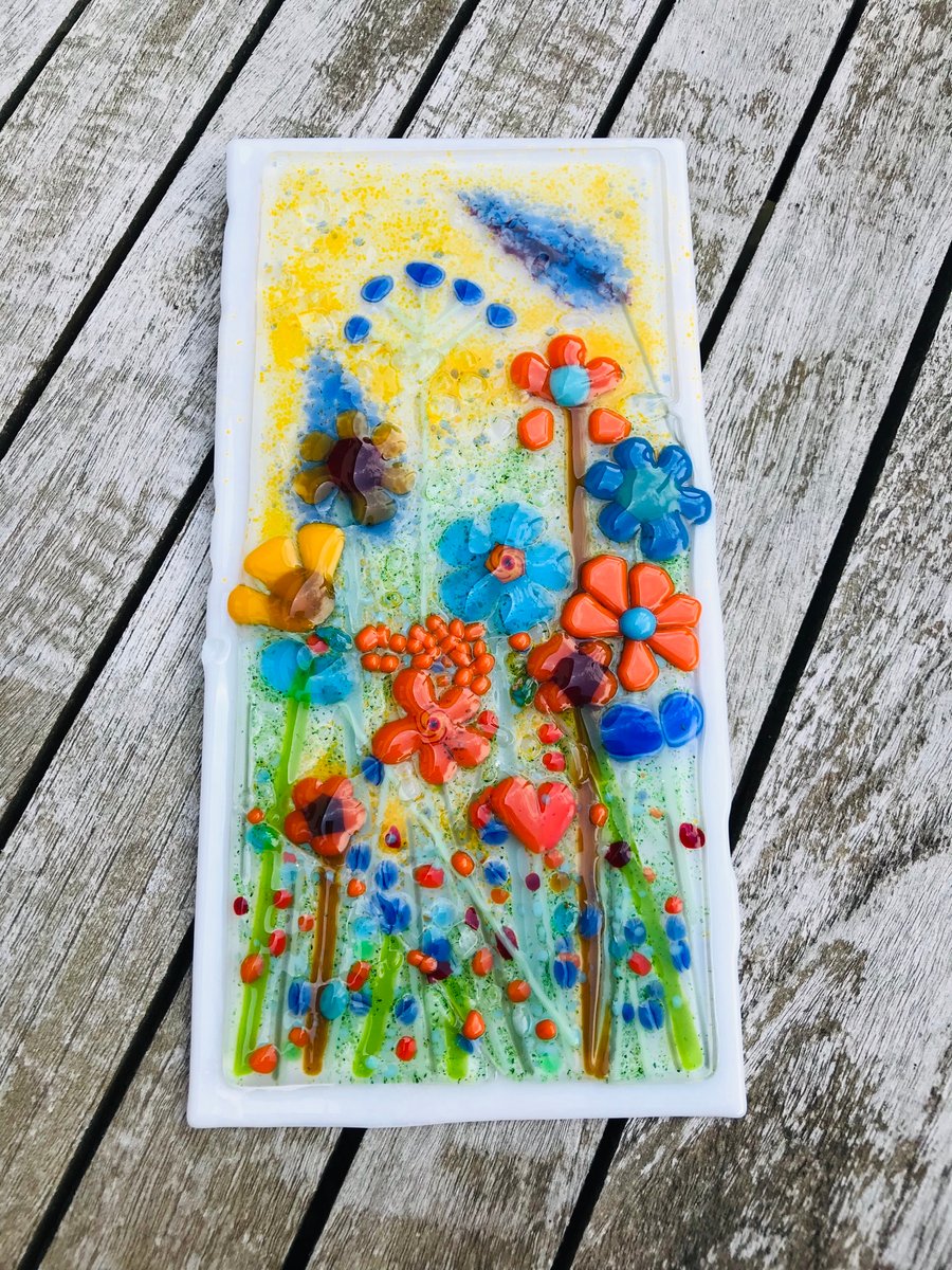 Fused glass picture for wall 