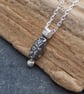 Sterling silver nugget pendant, rugged silver necklace, unisex jewellery, ARC