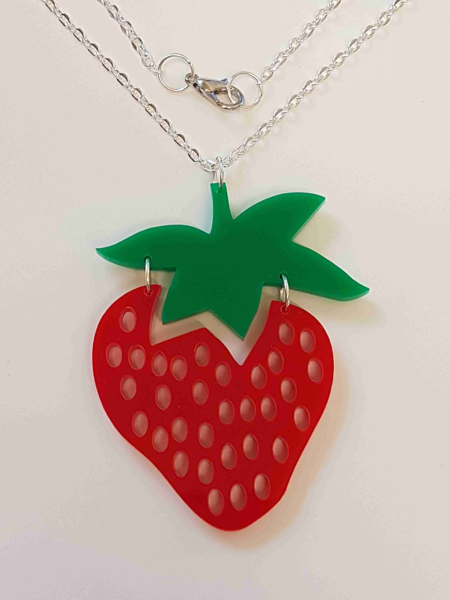 Strawberry Fruity Necklace - Acrylic