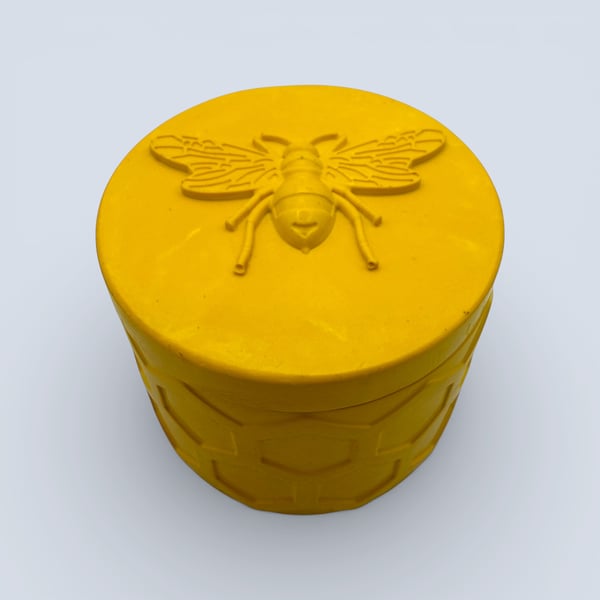 Perfectly Imperfect Yellow Bee Design Jewellery Box with Honeycomb Pattern